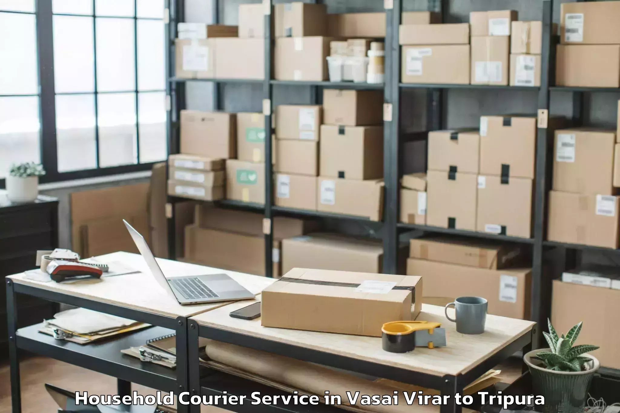 Quality Vasai Virar to Teliamura Household Courier